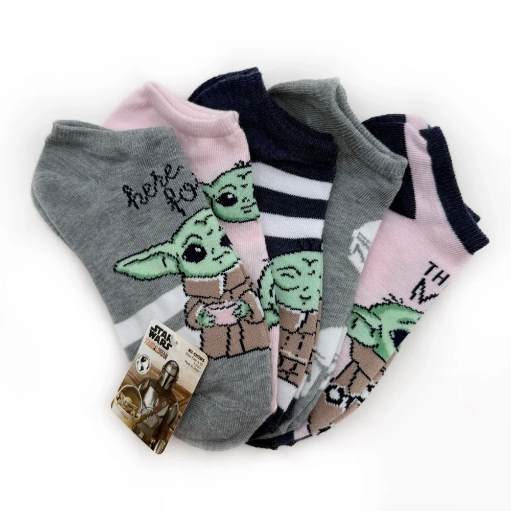Disney Star Wars Womens No Show Socks The Mandalorian Grogu Baby Yoda Pink Gift